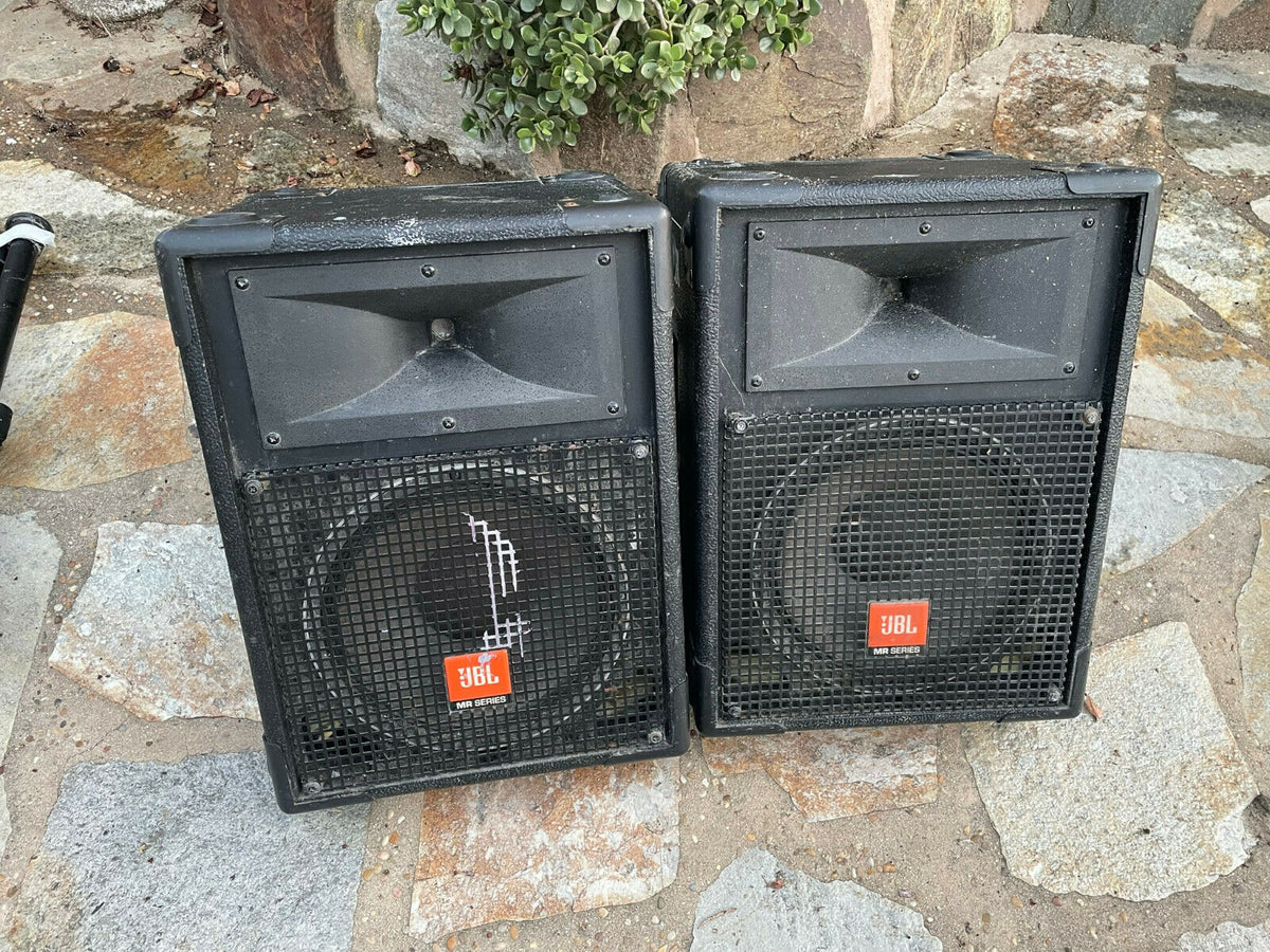 TWO PACK JBL MR902 12” Wedge Monitor Speakers Blakes Drum Shop