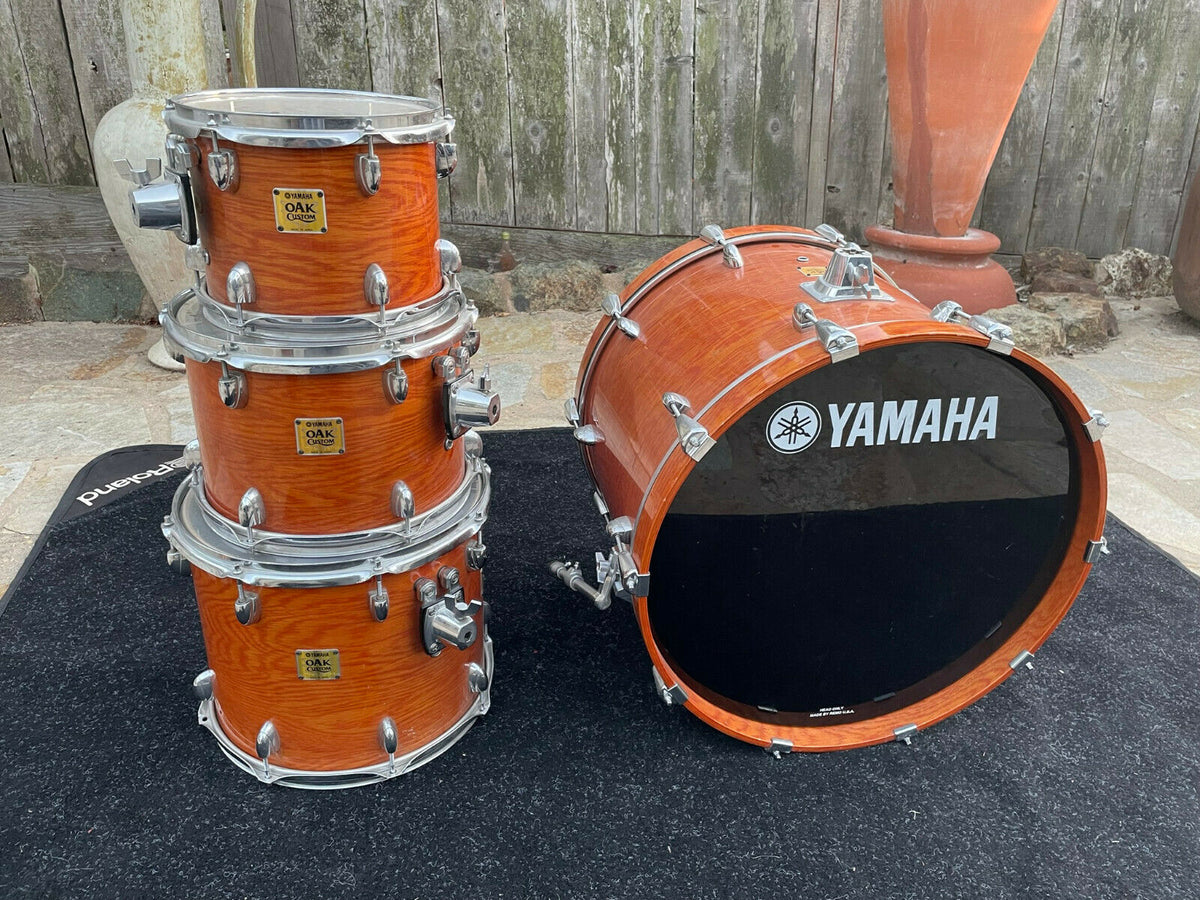 Yamaha Oak Custom Drum Set Kit 10x8 12x9 14x12 22x17 Honey Amber Blakes Drum Shop