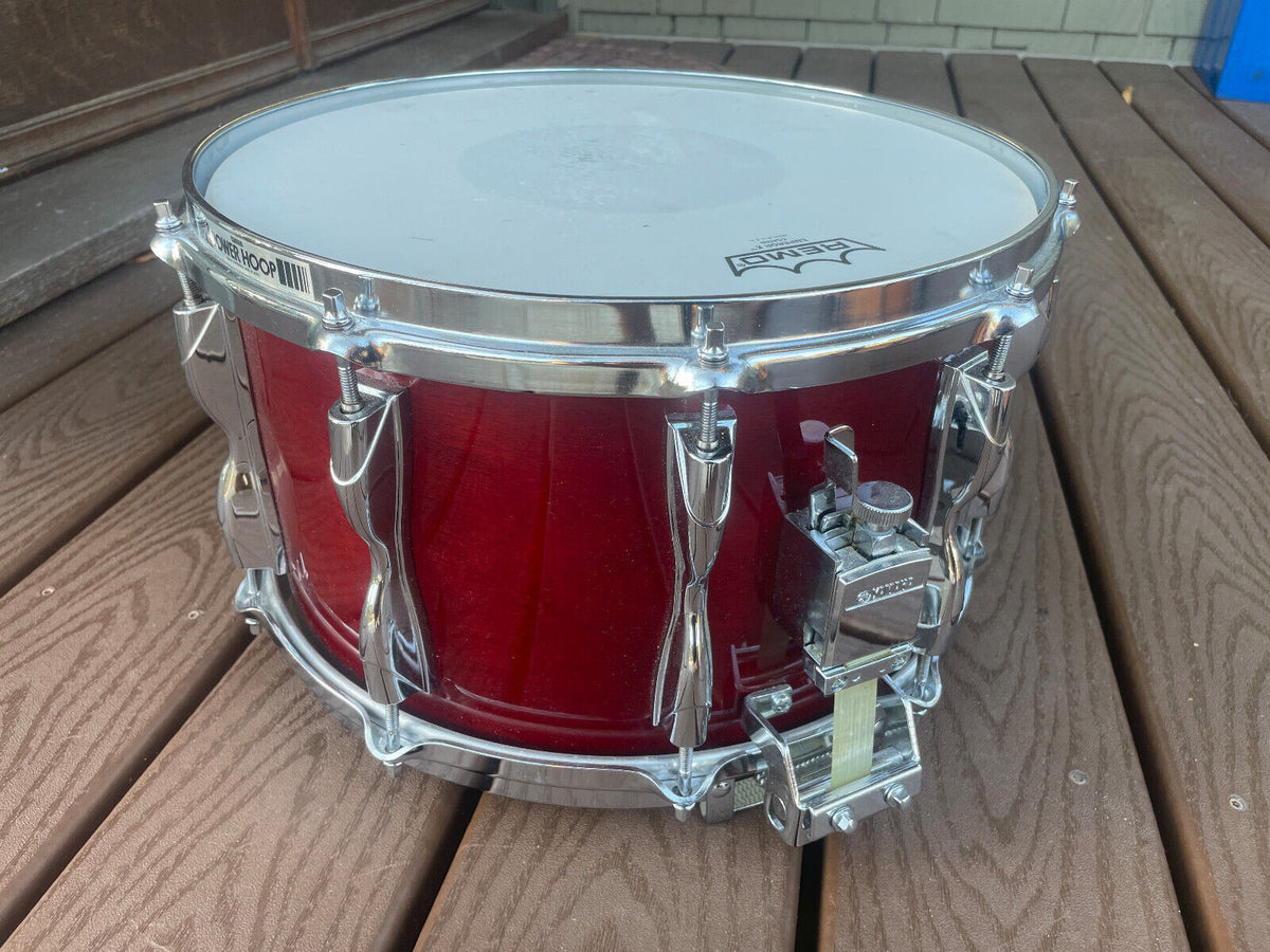 Yamaha Recording Custom 14x8 Snare Drum 80's Cherry Wine Excellent