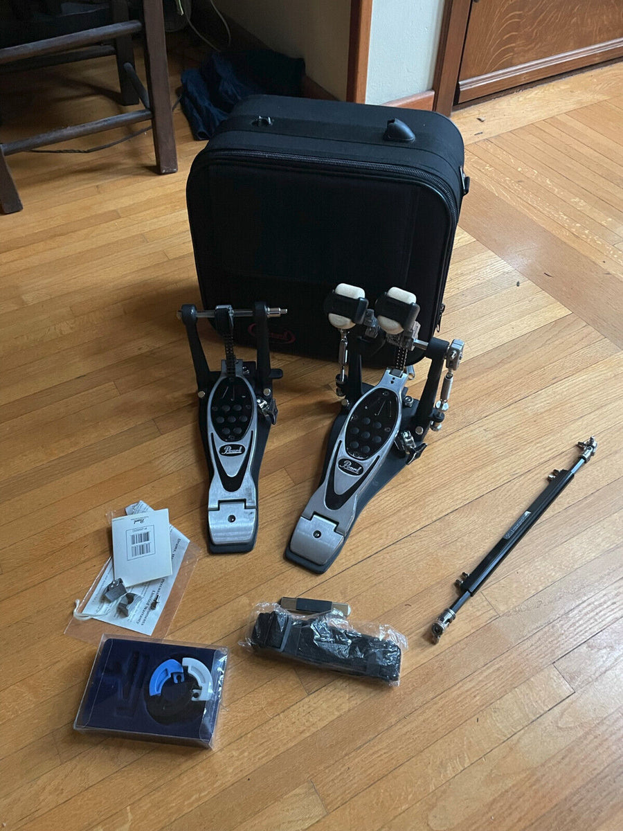 pearl eliminator double pedal Pearl Eliminator CHAIN DRIVE Double Bass Drum Pedal w/ CASE – Blakes Drum  Shop