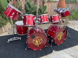 Tama Superstar Candy Apple Red Neil Peart Rush 13pc Replica Drum Set kit RARE!!!