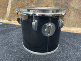 Ludwig Black Cortex 70's 10" Concert Tom for drum set kit - Blue Olive Badge b/o