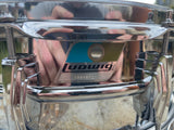 Ludwig 5x14" Blue Olive B/O LM400 Supraphonic Chrome Plated Aluminum Snare Drum