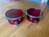 Tama Superstar Birch Cutdown 14" + 15" Timbales Pair - Candy Apple Red9