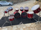 Tama Superstar Candy Apple Red Neil Peart Rush 13pc Replica Drum Set kit RARE!!!