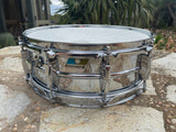 Ludwig 5x14" Blue Olive B/O LM400 Supraphonic Chrome Plated Aluminum Snare Drum