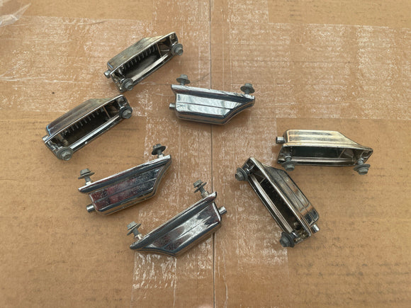 7 PACK Rogers 70's Beavertail Lugs for Bass Drum w/ Mounting Screws - Chrome