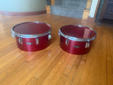 Tama Superstar Birch Cutdown 14" + 15" Timbales Pair - Candy Apple Red0
