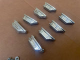 8 PACK Rogers 70's Beavertail Lugs for Bass Drum w/ Mounting Screws - Chrome