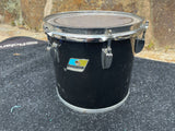 Ludwig Black Cortex 70's 10" Concert Tom for drum set kit - Blue Olive Badge b/o