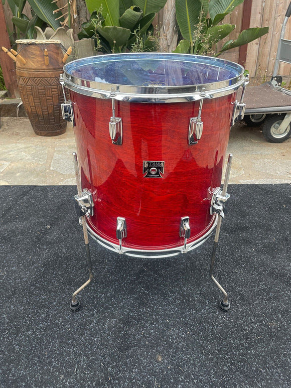 Tama Superstar CHERRY 16 x 16 Vintage 80's Floor Tom Drum !!