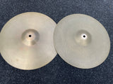 Vintage Zildjian Hollow Logo 70's New Beat hihat Cymbals hi hat Pair