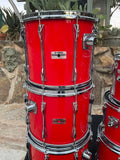 Yamaha Recording Custom 8pc Double Bass Drum Set Kit HOT RED 24" KICKS!!