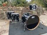 DW Collectors Black Velvet 4 pc Drum Set kit 24x18, 12x9, 14x14, 16x16