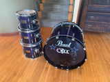 Pearl Masters Studio Birch 4pc Drum Set kit - Midnight Fade0