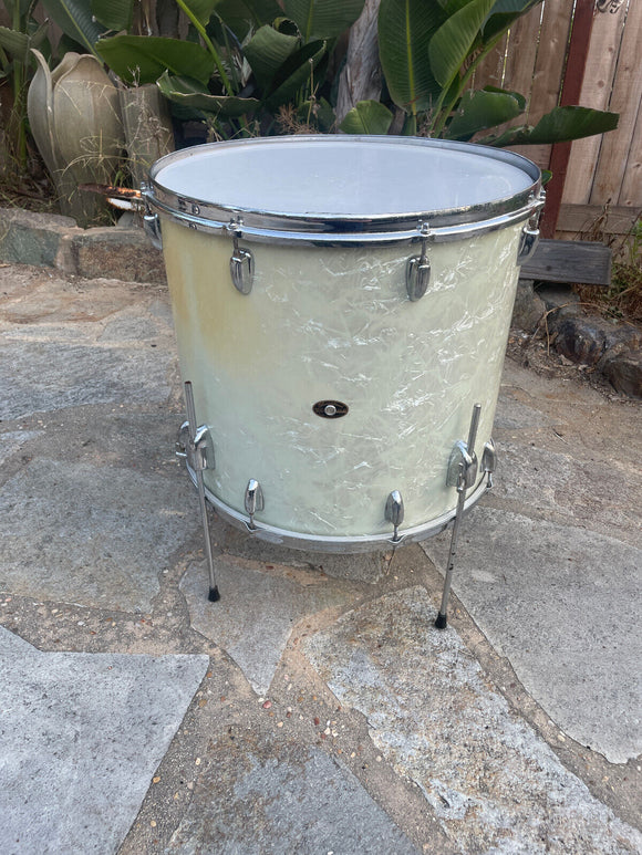 Vintage Slingerland 60's WMP White Marine Pearl 20x18 floor tom!! RARE