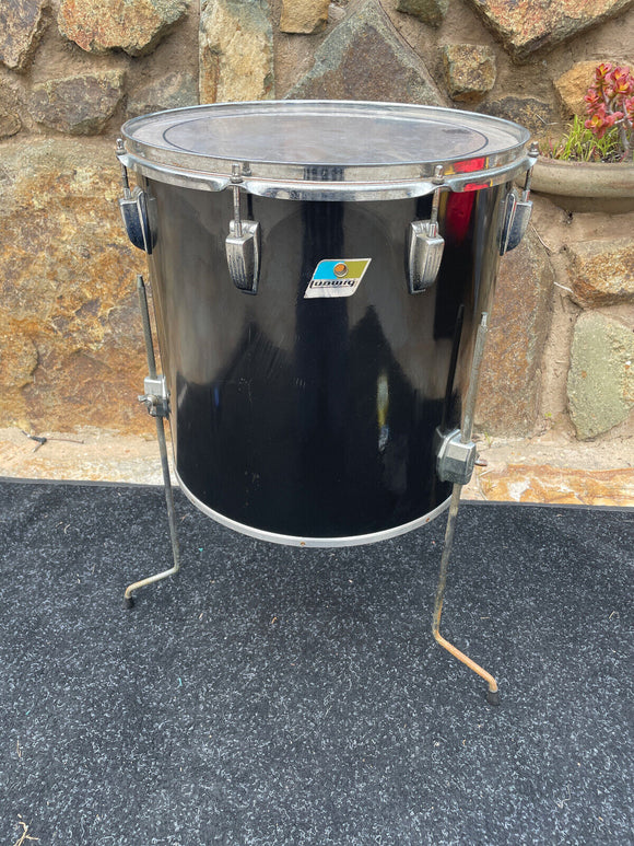 Ludwig Black Cortex 70's 16x16 Concert Tom for drum set kit Blue Olive Badge b/o