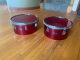 Tama Superstar Birch Cutdown 14" + 15" Timbales Pair - Candy Apple Red3