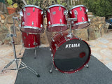 Tama Superstar Candy Apple Red 5pc Drum set kit w/ 24" Bass drum!1