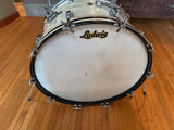 Vintage Ludwig WMP White Marine Pearl 1959 Transition Badge 22x14 Bass Drum3