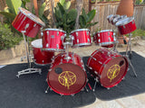 Tama Superstar Candy Apple Red Neil Peart Rush 13pc Replica Drum Set kit RARE!!!