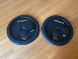 TWO Roland CY-12C Dual-Trigger Cymbal Crash Cymbal Black cy12 c - BLACK BOTTOM1