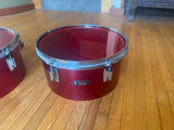 Tama Superstar Birch Cutdown 14" + 15" Timbales Pair - Candy Apple Red8
