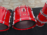 Yamaha Recording Custom 8pc Double Bass Drum Set Kit HOT RED 24" KICKS!!