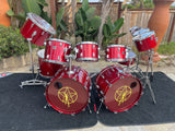 Tama Superstar Candy Apple Red Neil Peart Rush 13pc Replica Drum Set kit RARE!!!