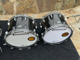 Ludwig Black Cortex 70's 7pc Dbl Bass Concert Tom Drum Kit Set - 3 PLY W/RERINGS