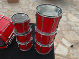 Yamaha Recording Custom 8pc Double Bass Drum Set Kit HOT RED 24" KICKS!!