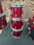 Tama Superstar Candy Apple Red 6pc Drum set kit w/ 24" Bass drum!11
