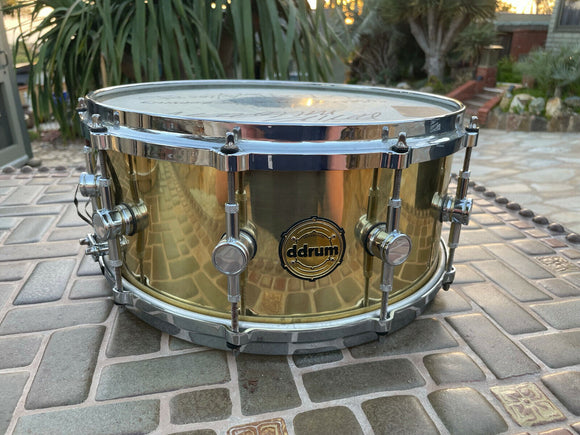 Ddrum Modern Tone 6.5x14 Brass Snare Drum - USED BY CATTLE DECAP - HAS DAMAGE