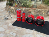 Yamaha Recording Custom 8pc Double Bass Drum Set Kit HOT RED 24" KICKS!!