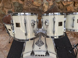 RARE Tama Artstar 1 Birds Eye Maple WHITE 5pc Drum Set kit!!21