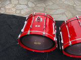 Yamaha Recording Custom 8pc Double Bass Drum Set Kit HOT RED 24" KICKS!!