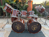 Tama Superstar Mahogany Neil Peart Rush 13pc Replica 80's Drum Set kit RARE!!!1