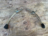 Vintage Ludwig Drums 1/2" Large Curved Bass Drum Spur Pair W/ Brackets Pair
