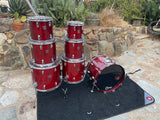 Vintage Tama Superstar Cherry Wine 5pc Drum Set kit 22,10,12,13,14,16,18 -GREAT!