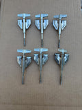 6x Pack Vintage Tama Superstar Imperialstar Bass Drum Tension Rods and Claws0