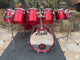 Tama SUPERSTAR Candy Apple Red POWER 8pc Concert Tom Drum Set kit!!0