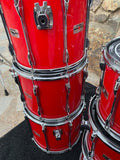 Yamaha Recording Custom 8pc Double Bass Drum Set Kit HOT RED 24" KICKS!!