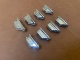 8 PACK Rogers 70's Beavertail Lugs for Tom Drum w/ Mounting Screws - Chrome