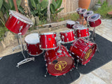 Tama Superstar Candy Apple Red Neil Peart Rush 13pc Replica Drum Set kit RARE!!!
