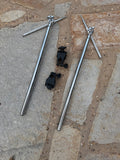 TWO PACK Roland mds-4 Rack Cymbal Chrome Long arms w/ Clamps1