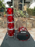 Tama Superstar Candy Apple Red 5pc Drum set kit w/ 24" Bass drum!16