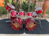 Tama Superstar Candy Apple Red Neil Peart Rush 13pc Replica Drum Set kit RARE!!!