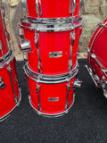 Yamaha Recording Custom 8pc Double Bass Drum Set Kit HOT RED 24" KICKS!!