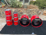 Yamaha Recording Custom 8pc Double Bass Drum Set Kit HOT RED 24" KICKS!!