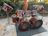 Tama Superstar Mahogany Neil Peart Rush 13pc Replica 80's Drum Set kit RARE!!!12